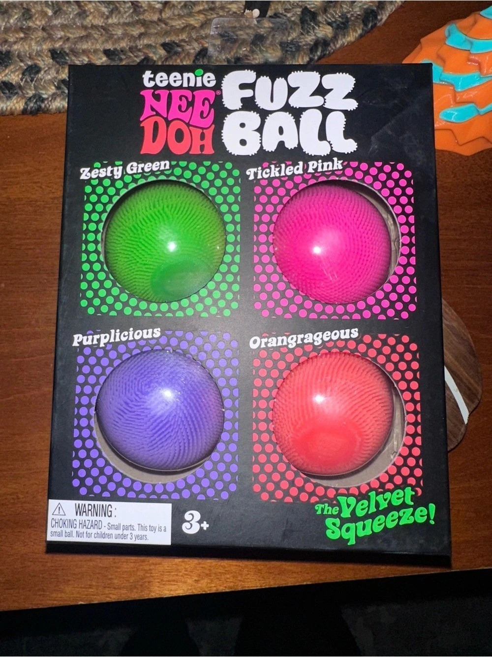 teenie needoh Fuzz Ball Set Green Pink Purple Red NWT